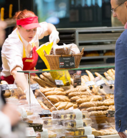 Fresh Baguettes in the bakery section of Billa Corso